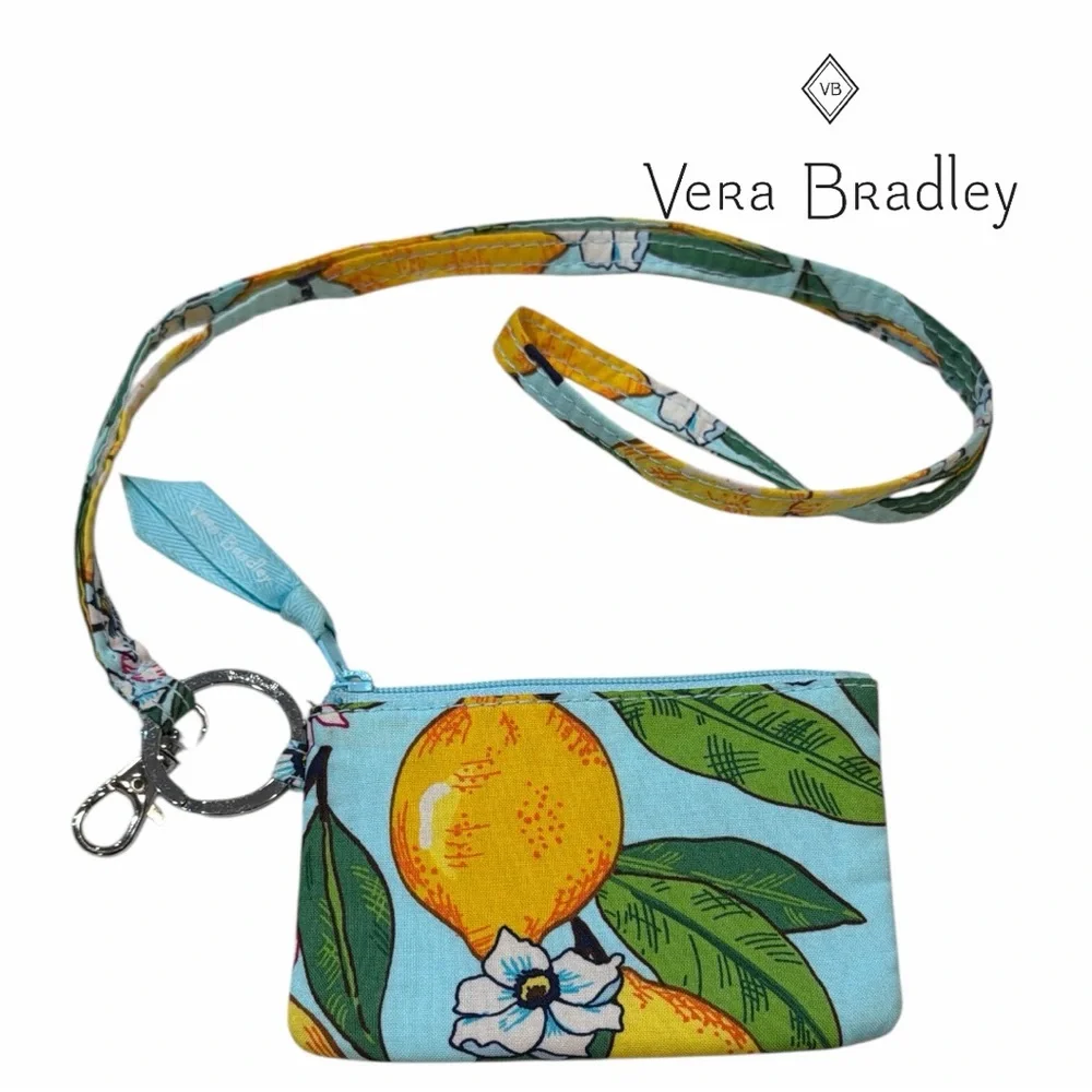Vera‎ Bradley Lemon Grove Zip ID Case & Lanyard Set